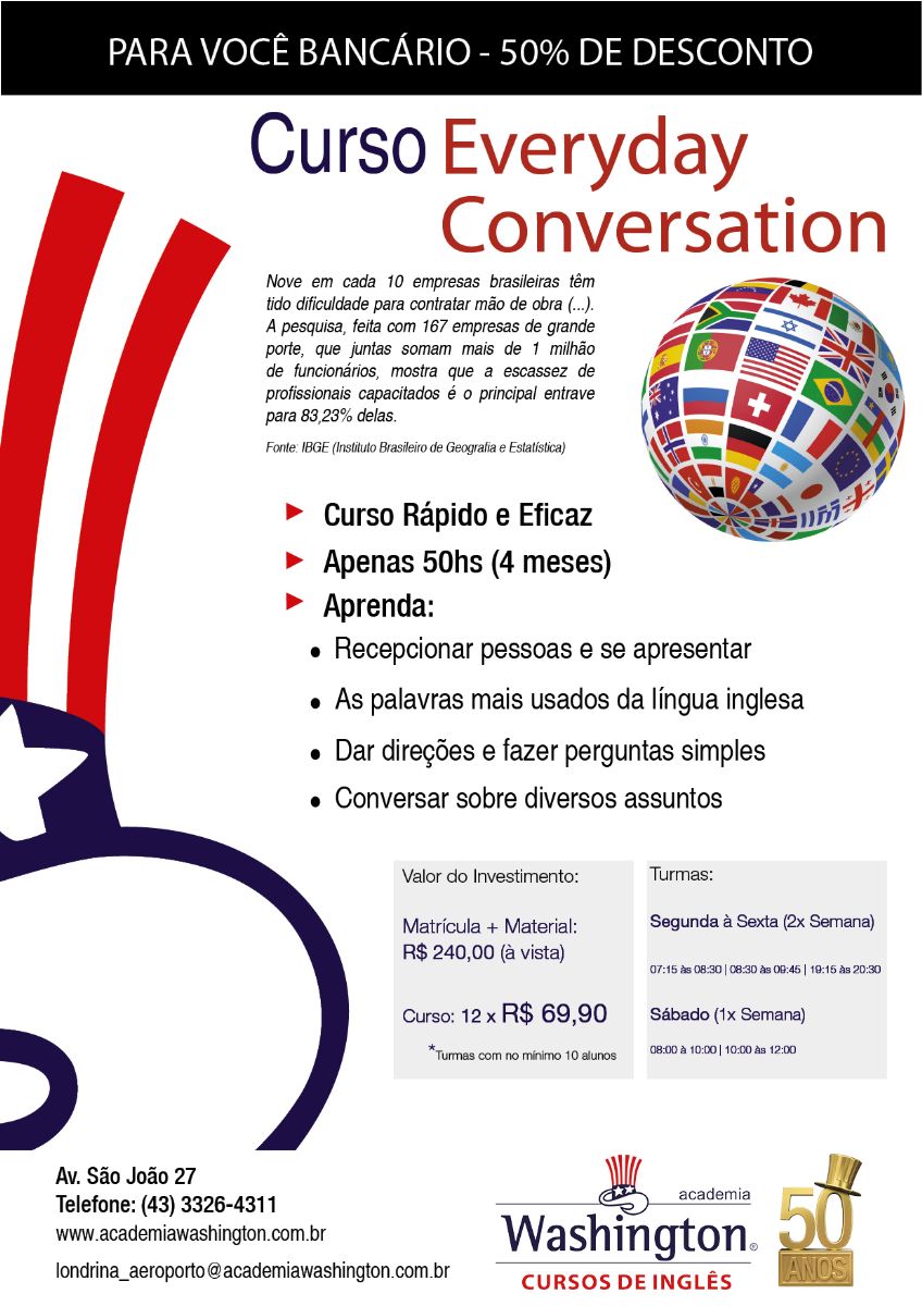 Logo Cursos de Inglês Academia Washington